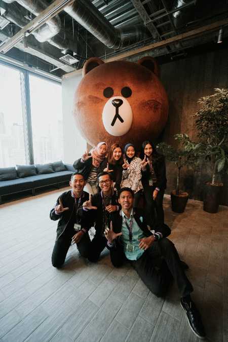 Dreams came true: Starting LINE Competition Champions during the visit to LINE HQ. Photo credit: Vooya