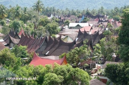 Kawasan Saribu Rumah Gadang difoto dari ketinggian. (Foto: ciptakarya.pu.go.id)