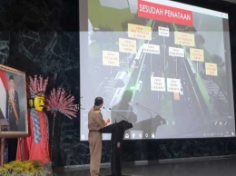 Gubernur Anies Baswedan memaparkan redesain Sudirman-MH Thamrin (sumber : republika.co.id). 