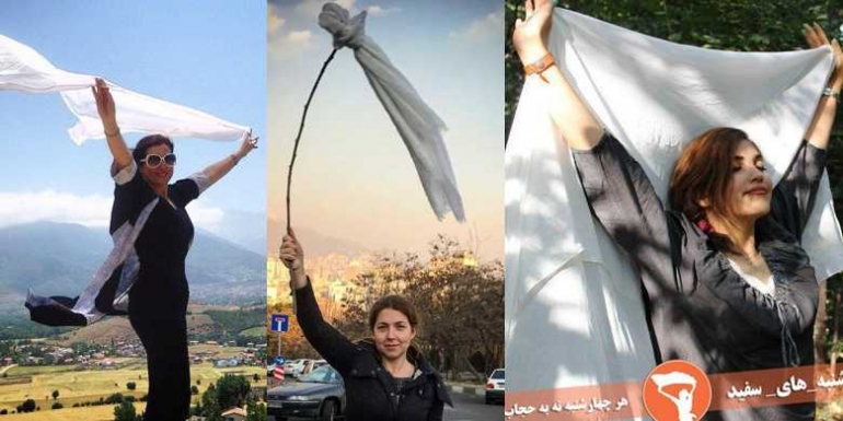 Perempuan Iran melancarkan kampanye #MyStealhtyFreedom. Sumber: Facebook/mystealthyfreedom