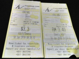 Ticket Bus Singapura - Johor Bahru pp (dok.pribadi)