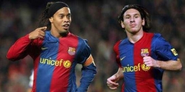 Ronaldinho dan Lionel Messi (detik.com)