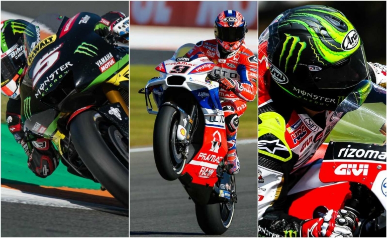 Johann Zarco-Danilo Petrucci-Cal Crutchlow. Foto: MotoGP