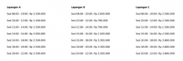 Daftar harga sewa Lapangan ABC Senayan (Sumber: topskor.id)