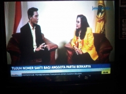 Wawancara singkat dengan ketum Berkarya, Neneng A. Tuty, di Jawapos TV. Pic source: dok.pribadi