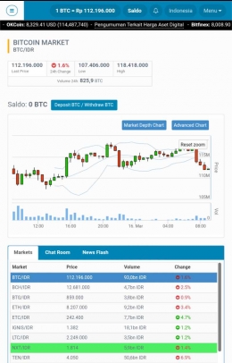 nilai satu jenis cryptocurrency terus turun sejak desember tahun 2017 (sumber: dokumentasi pribadi)