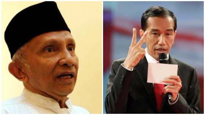 Amien Rais dan Jokowi sebagaimana dikolase oleh TribunWow. Sumber: tribunnews.com