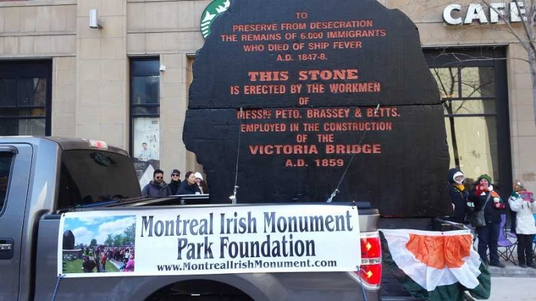 Monumen mengenang pengorbanan 6000 generasi awal migrant Irlandia.