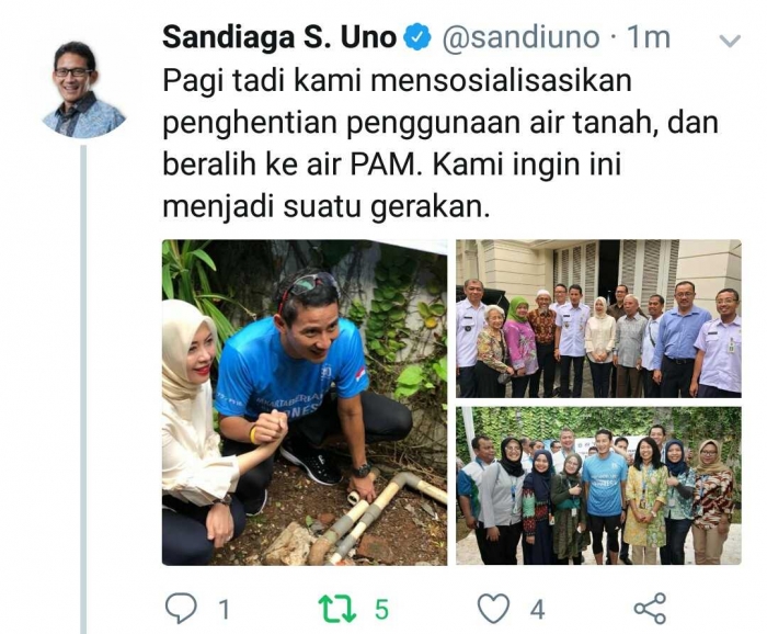 (Sumber: Twitter sandiaga S.Uno)