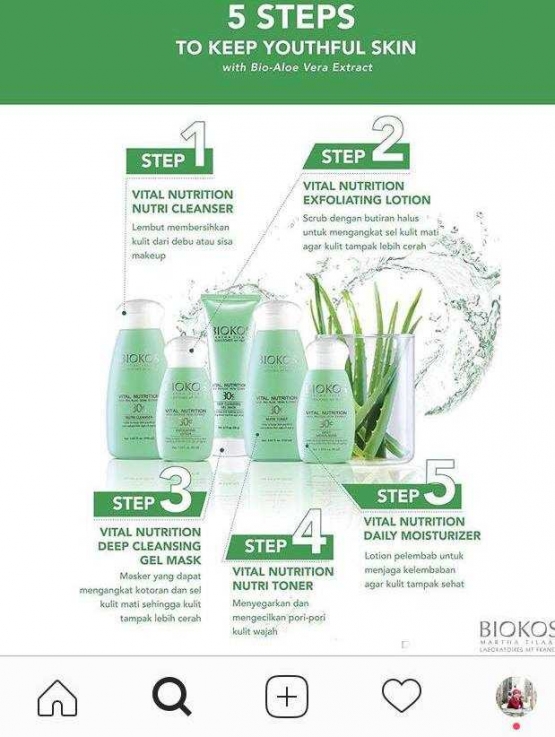 Rangkaian perawatan mingguan untuk facial dari biokos (dok intagram biokos)