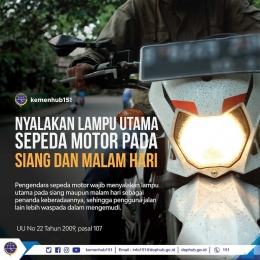 Nyalakan Lampu Kendaraan/Doc Twitter Kemenhub