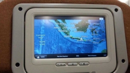 Peta arah penerbangan bisa dipantau penumpang (dok pribadi)