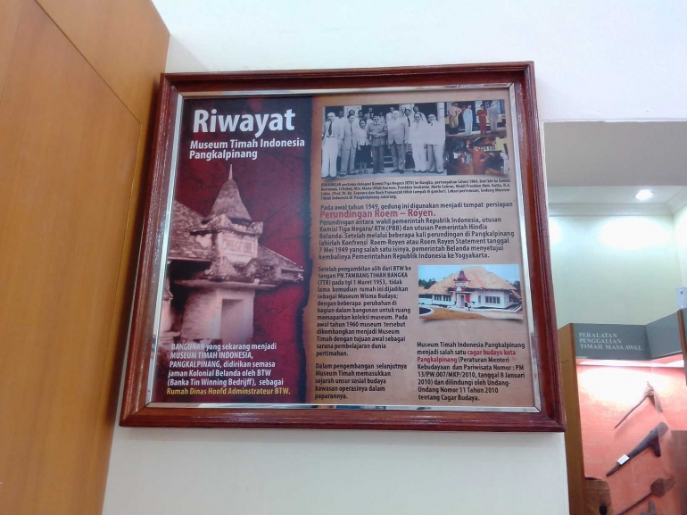 Pajangan Riwayat Museum Timah Indonesia (dokpri)