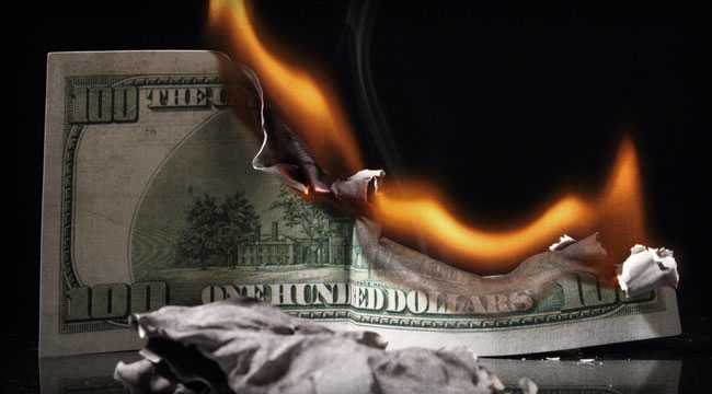Ilustrasi Kepunahan Dollar AS (www.dailyreckoning.com)