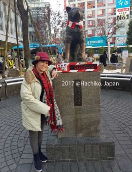 Dokumentasi pribadi  Aku dengan patung Hachiko, yang sudah terkenal diseluruh dunia