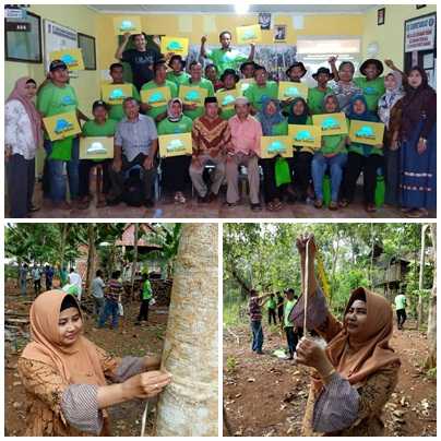 Praktik dan foto bersama alumni pelatihan (sumber foto: Nur Hayati & Arifin