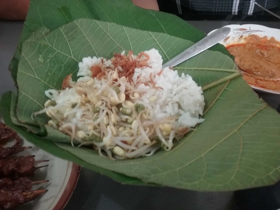 Nasi opor daun pincuk (Dokpri)