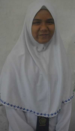 Nurlaili, Ketua OSIM MTsN 3 HSS Periode 2018-2019. (foto : akhmad husaini)