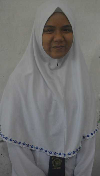 Nurlaili, Ketua OSIM MTsN 3 HSS Periode 2018-2019. (foto : akhmad husaini)