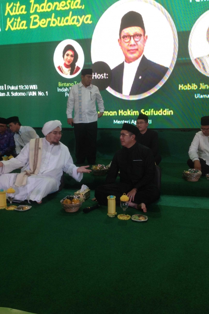 Menteri Agama bersama Habib Jidan di Kampus UINSU,Rabu,11/4/2018.Dok.Pribadi