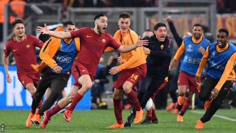 Gol Manolas membuat Roma melaju I Gambar : BBC