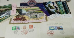 Beberapa koleksi karcis jadul, perangko kereta api (Koleksi dan Dokumentasi Pribadi)