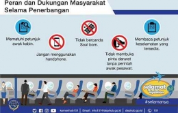 Edukasi tentang Keselamatan dan Keamanan Penerbangan harus disebarluaskan, termasuk memahami dan mematuhi anjuran pada poster di atas ini. (gambar sumber: website Kemenpora)
