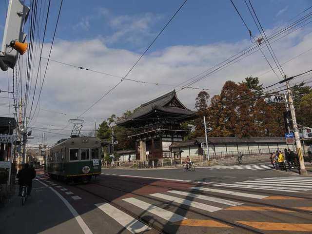 Trem Randen dengan latar Kouryuuji di Kyoto (Dokumentasi Pribadi)