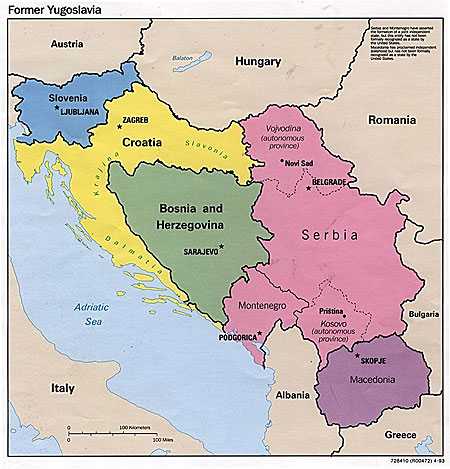 Peta Negara-Negara ex-Yugoslavia saat ini/history.state.gov