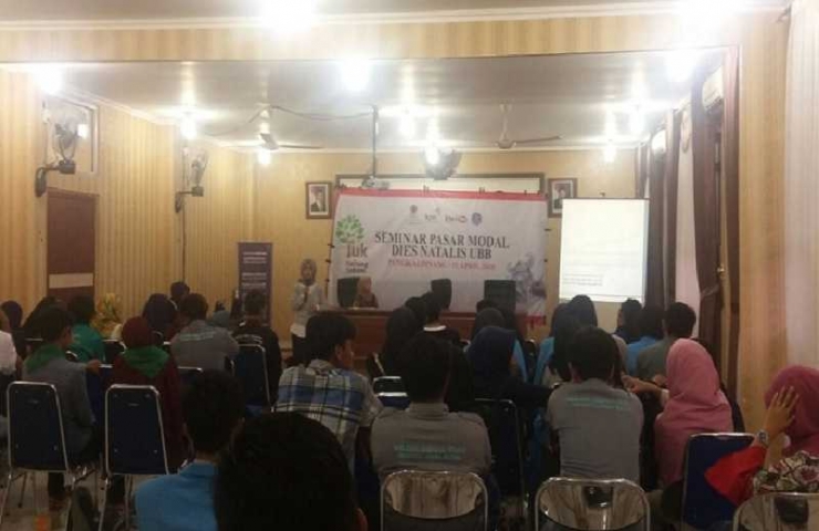 Seminar pasar modal di Universitas Bangka Belitung (UBB) (Foto: Dok. Pribadi)