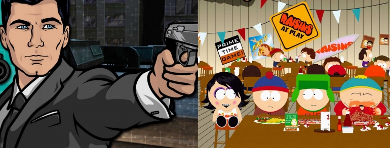 Archer dan South Park adalah dua contoh dari perbedaan gaya seni yang ditemukan dalam animasi.