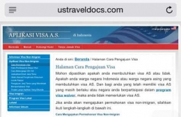 Semua urusan aplikasi visa AS termasuk penjadwalan wawancara bisa diatur dalam situs ini. Foto: US Travel Docs.