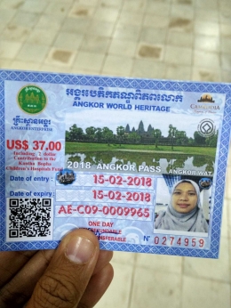 Ticket masuk ke kawasan Angkor Wat (dok.pribadi)