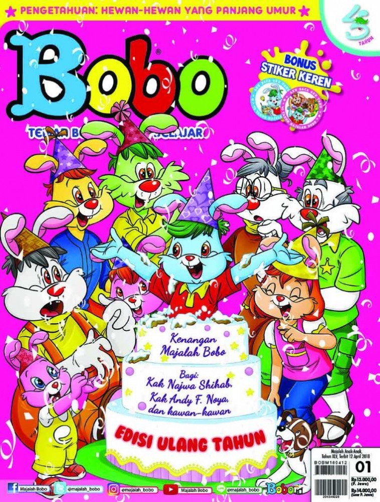 kaver majalah bobo edisi ulang tahun ke 45