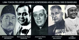 Lima tokoh pelopor KAA 1955. (Foto: pojoksatu.id)