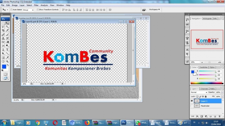 Hasilnya setelah logo Mockup dihilangkan/dokumentasi pribadi