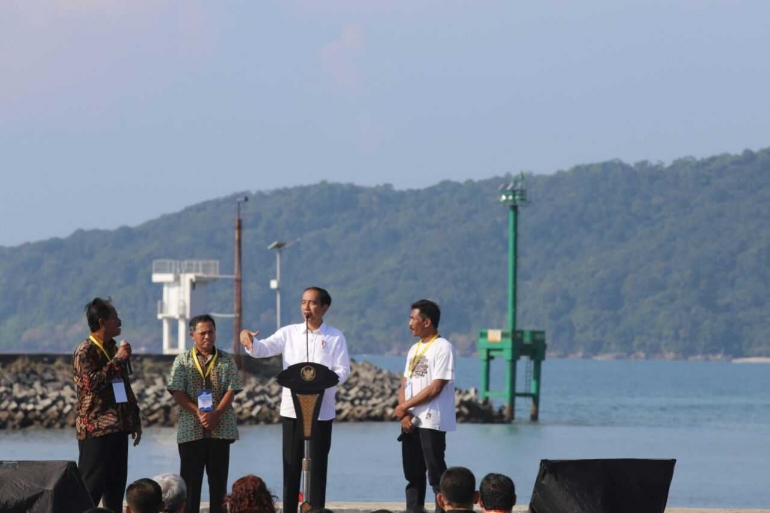 Presiden Jokowi di meresmikan KJA di Pangandaran (Ft KKP)