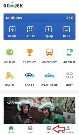 Gambar 1/Screenshot dari aplikasi Go-Jek.