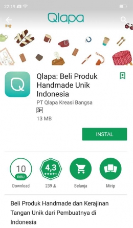 Deskripsi : Qlapa.com termasuk aplikasi yang ringan hanya 13 mb bila kita download I Sumber Foto : Play Store