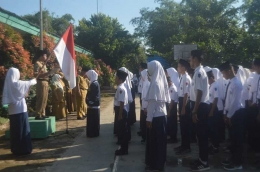 Suasana pelantikan pengurus OSIM MTsN 3 HSS Periode 2018-2019. (foto : akhmad husaini)