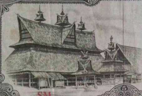 Gambar Rumah Adat Karo pada uang kertas (Dokpri)