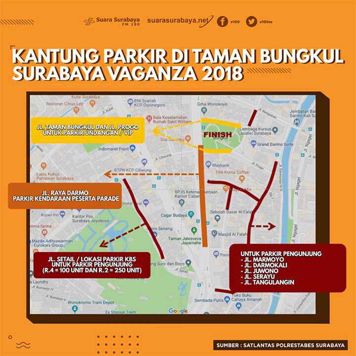 Publikasi lokasi parkir dan lewat facebook e100