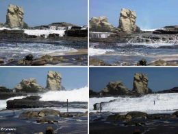 'air terjun bertingkat' fenomena alam di geosite Pantai Klayar (dok pri)