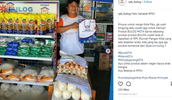 Deskripsi : Salah-satu contoh RPK I Sumber Foto : Instagram rpk_bulog