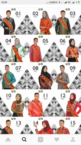 Para Finalis Duta Bahasa Sumsel 2018/hasil tangkapan layar dari instagram, dokumentasi pribadi