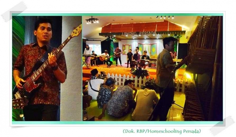 Daryll (Kiri) membangun kelas asyik untuk belajar musik (dok RBP/Homeschooling Persada)