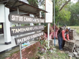 Memaving jalan menuju situs (dok.pri)