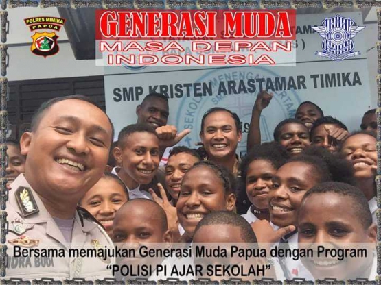 Implementasi Program Polisi Pi Ajar Sekolah buat Generasi Muda Mimika Dok:Satlantas Mimika Fb