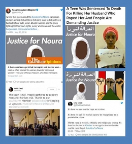 Gerakan #JusticeForNoura di Twitter dan Instagram | Dokumen olah Pribadi