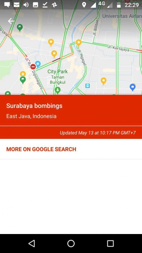 Surabaya Bombings di Google Maps (dok. Malang Local Guide)